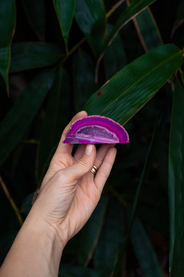 Pink Agate Cave with Druzy